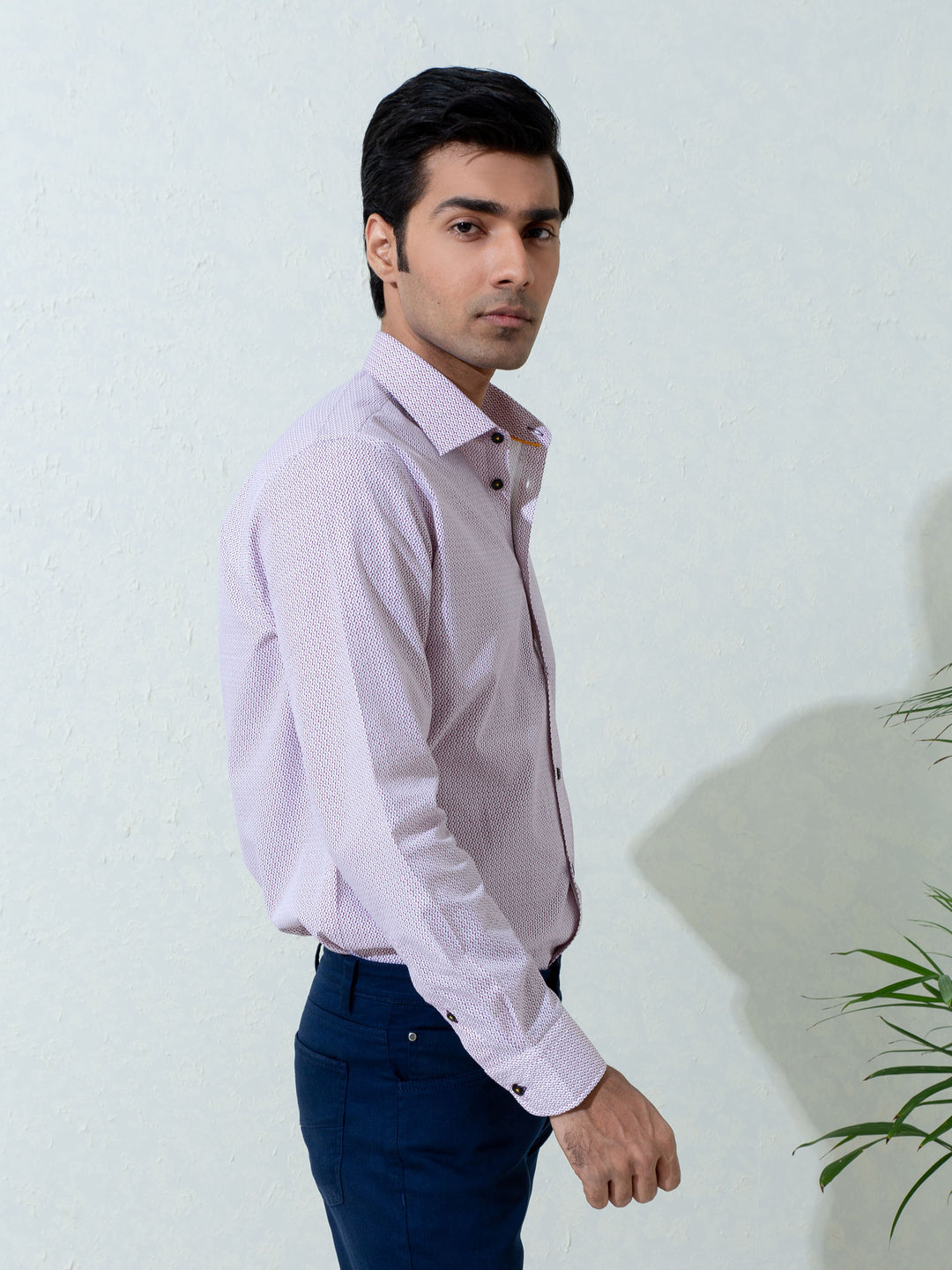 Maroon & White Printed Shirt Brumano Pakistan
