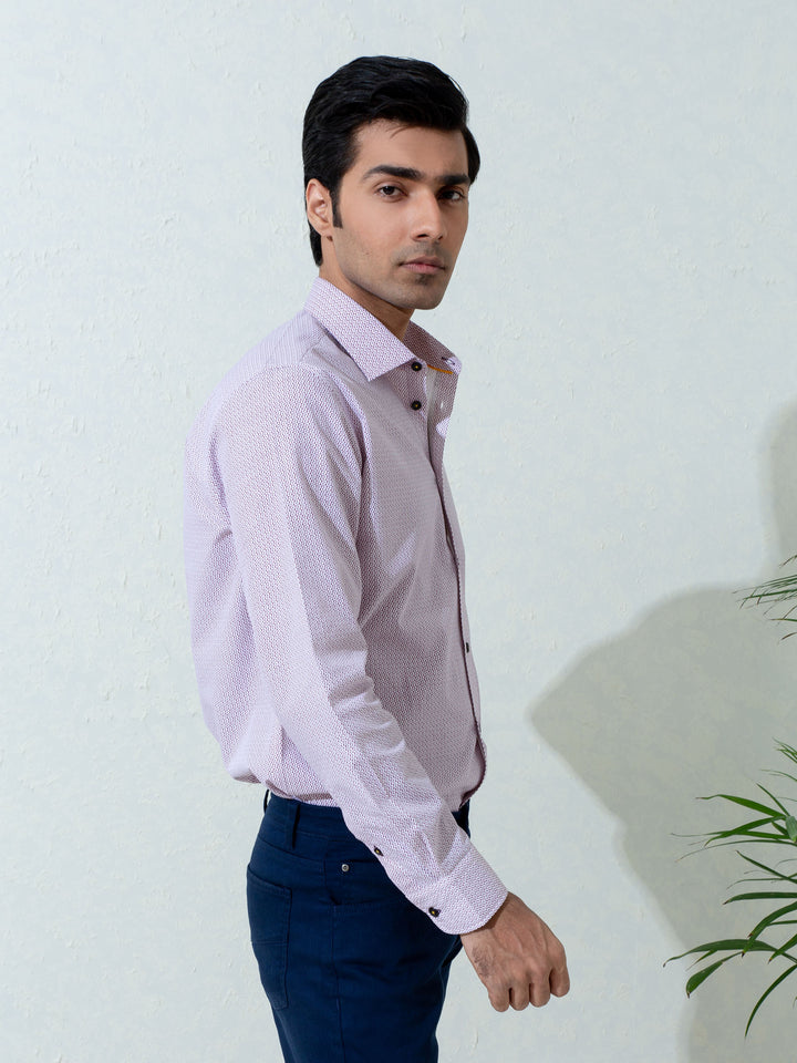 Maroon & White Printed Shirt Brumano Pakistan