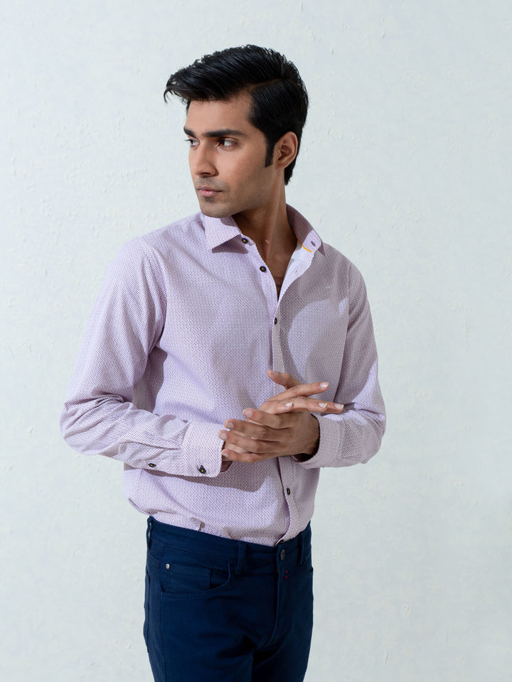 Maroon & White Printed Shirt Brumano Pakistan
