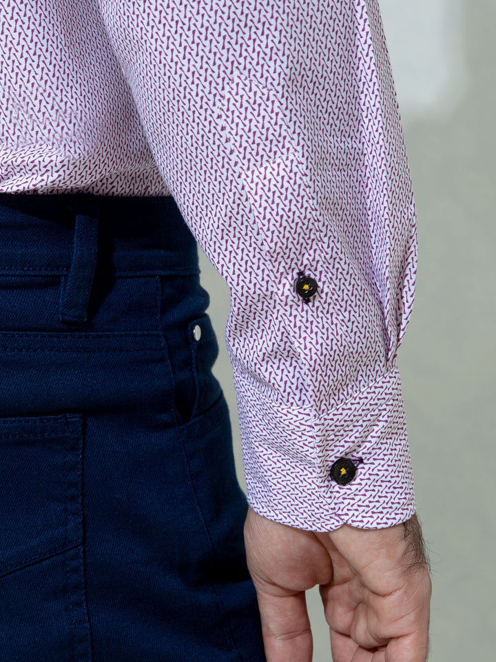 Maroon & White Printed Shirt Brumano Pakistan