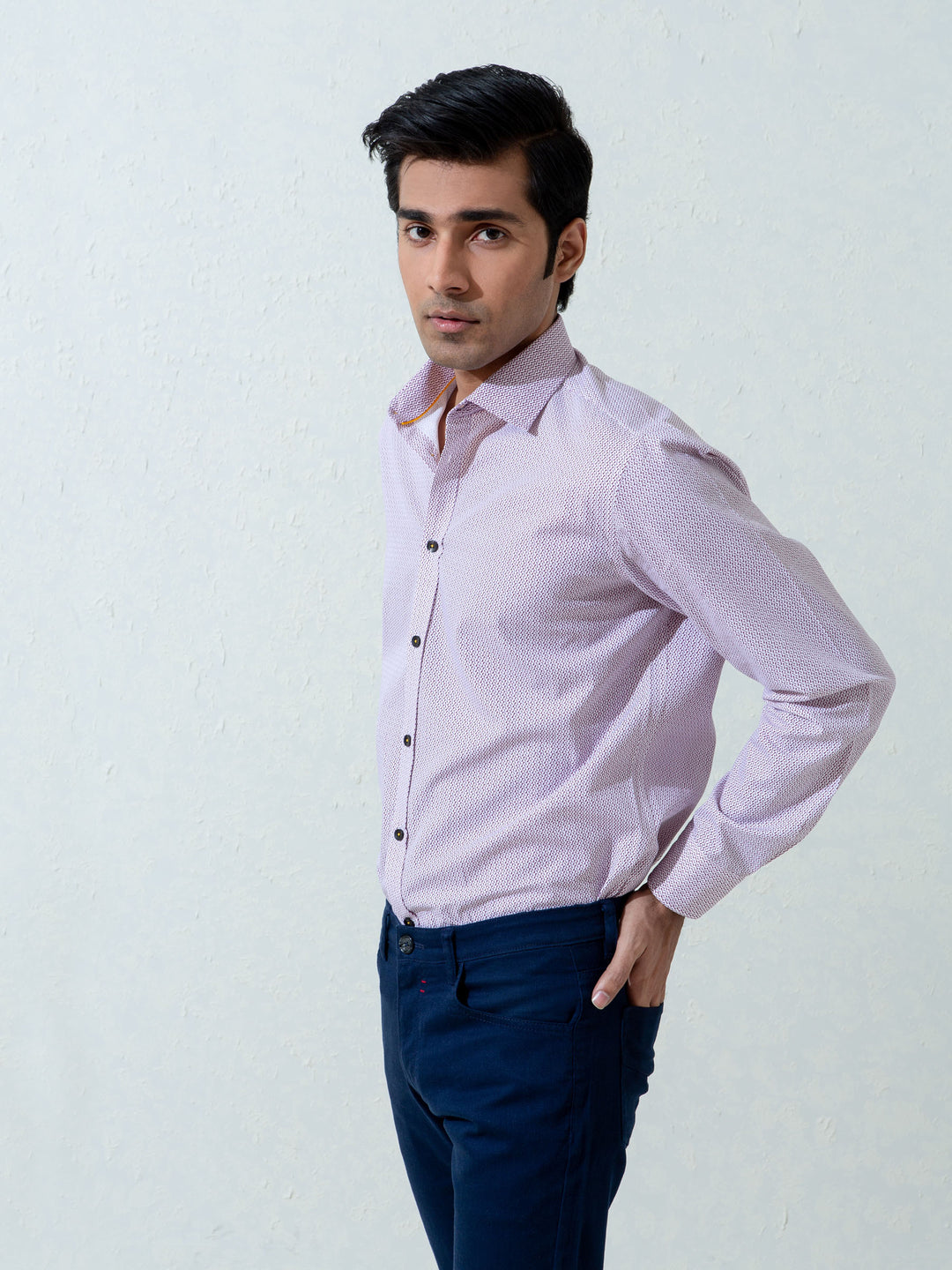 Maroon & White Printed Shirt Brumano Pakistan