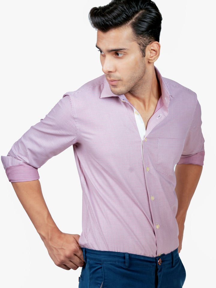 Maroon Houndstooth Formal Shirt Brumano Pakistan