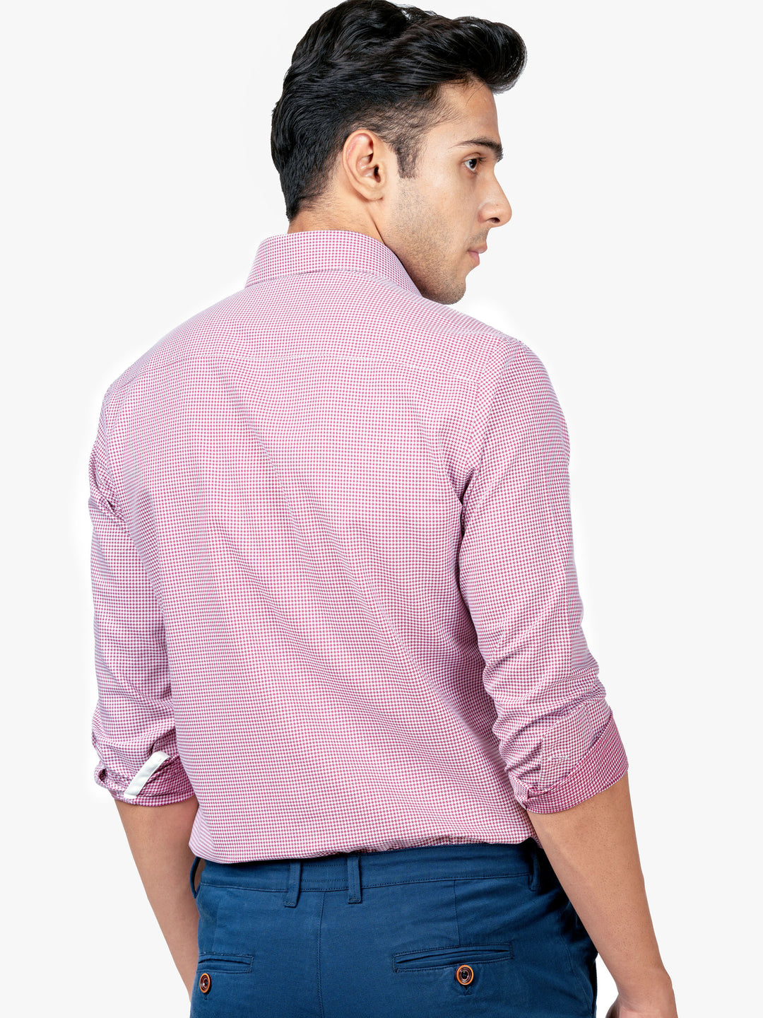 Maroon Houndstooth Formal Shirt Brumano Pakistan
