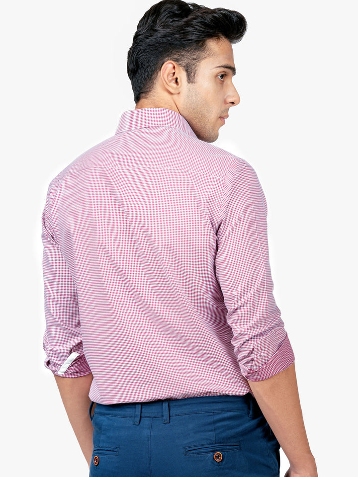 Maroon Houndstooth Formal Shirt Brumano Pakistan