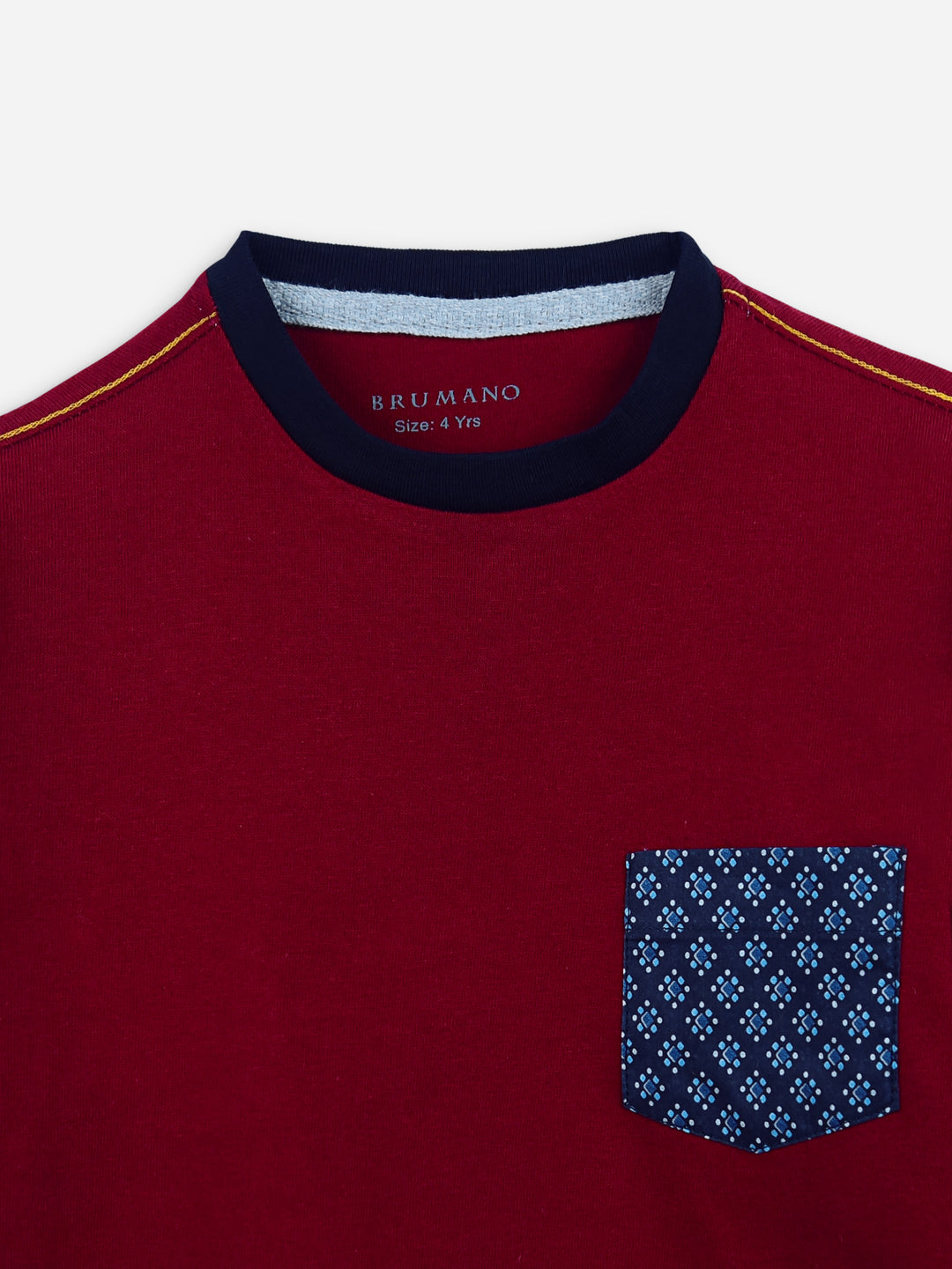 Maroon Long Sleeve Casual T-Shirt With Pocket Brumano Pakistan