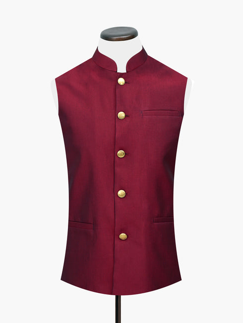 Maroon Silk Waistcoat Brumano Pakistan 