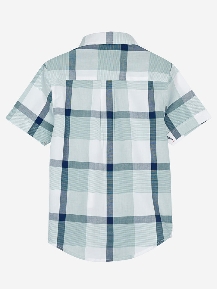 Mint Green Checkered Short Sleeve Casual Shirt Brumano Pakistan