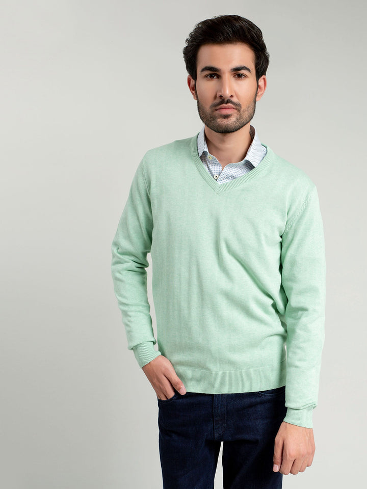 Mint Green V-Neck Sweater Brumano Pakistan