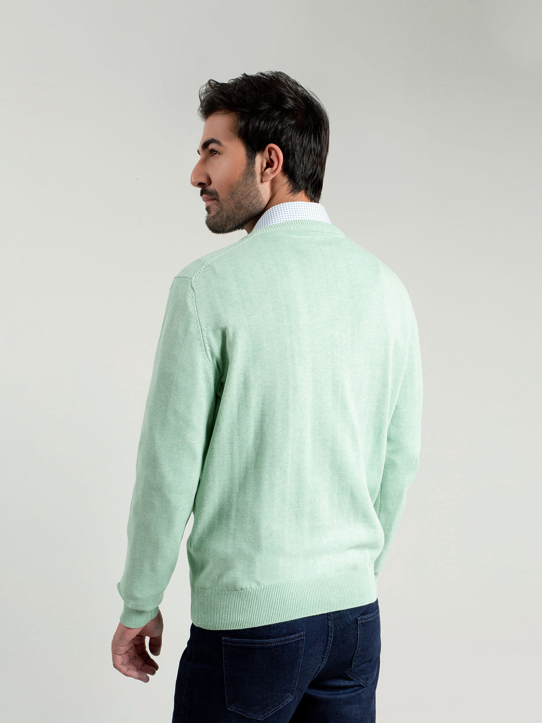 Mint Green V-Neck Sweater Brumano Pakistan