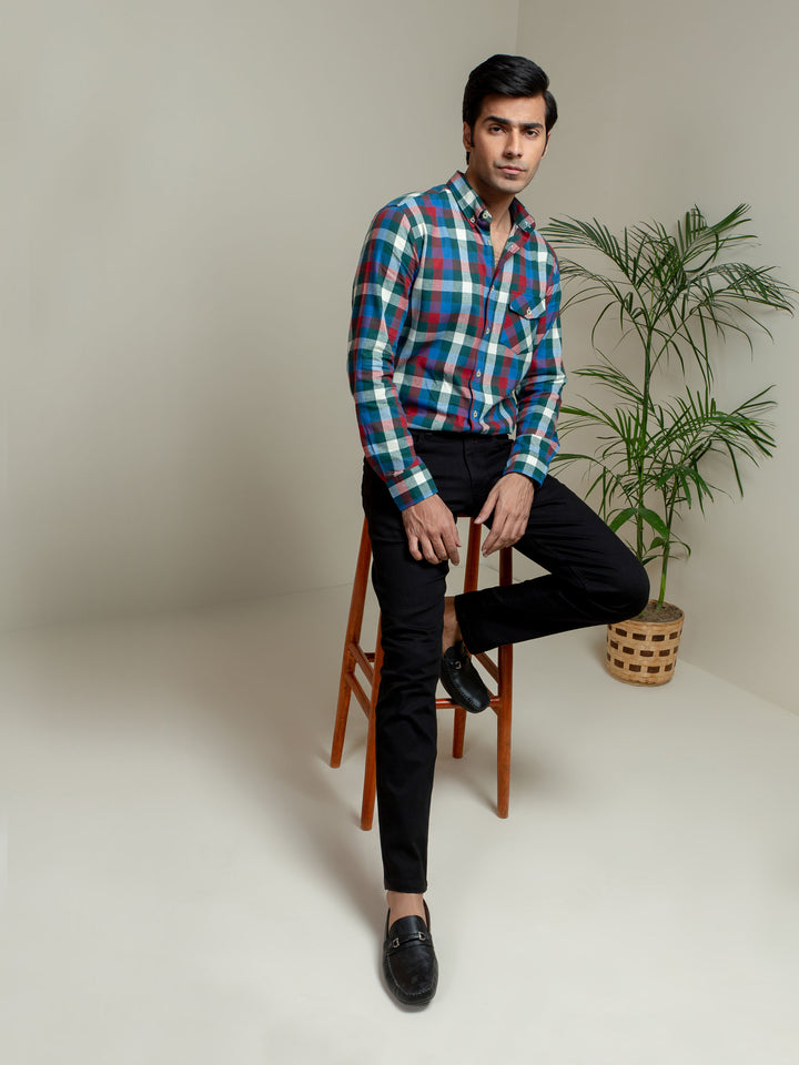 Multi Color Flannel Checkered Shirt Brumano Pakistan