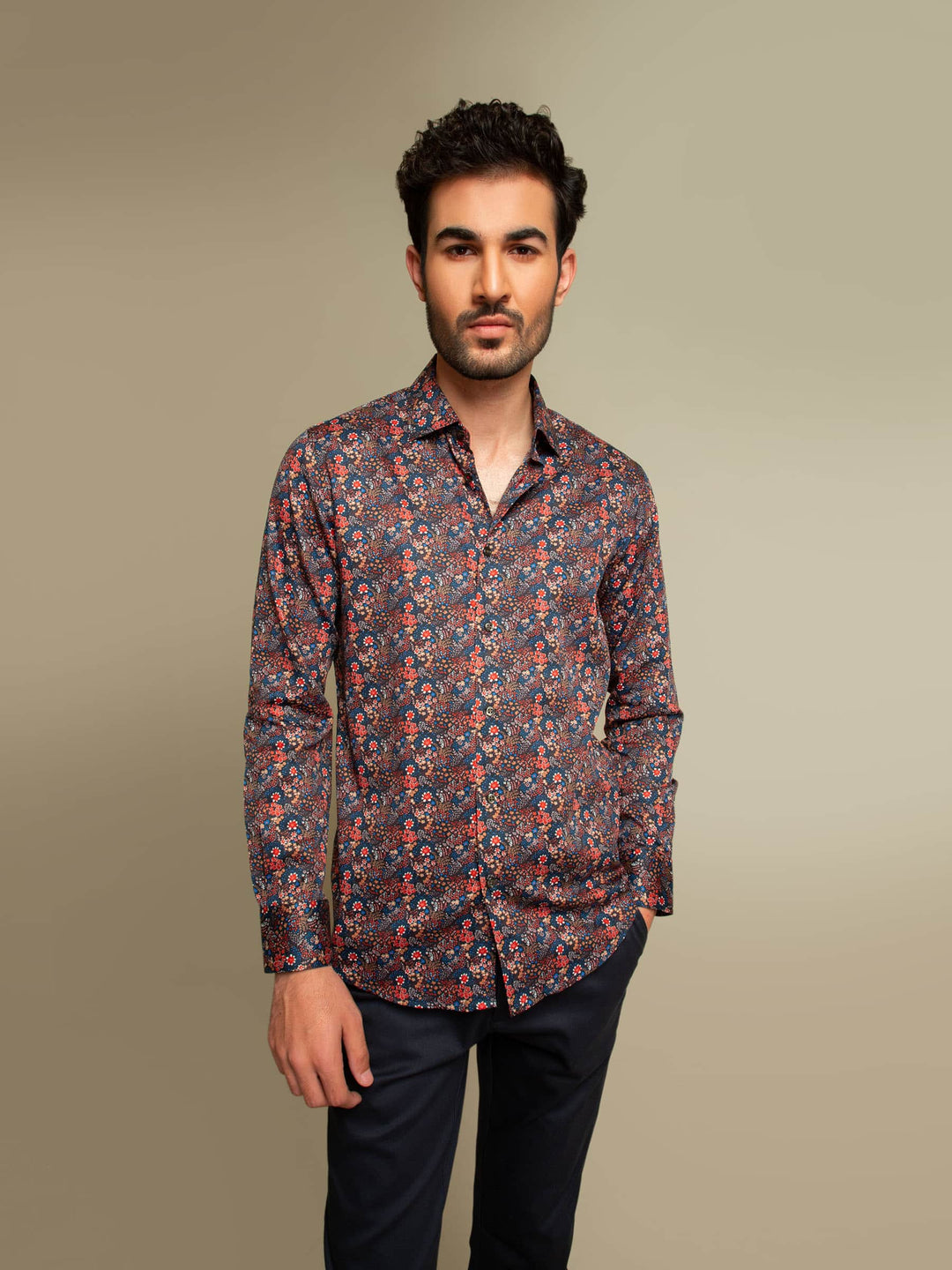 Multi Color Floral Printed Shirt Brumano Pakistan