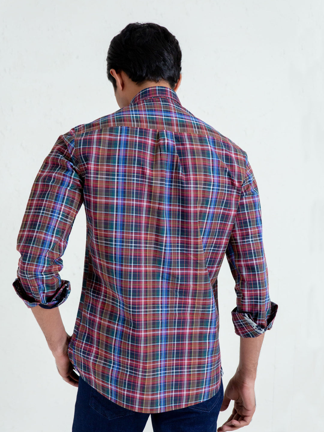 Multi Color Tartan Plaid Button Down Shirt Brumano Pakistan