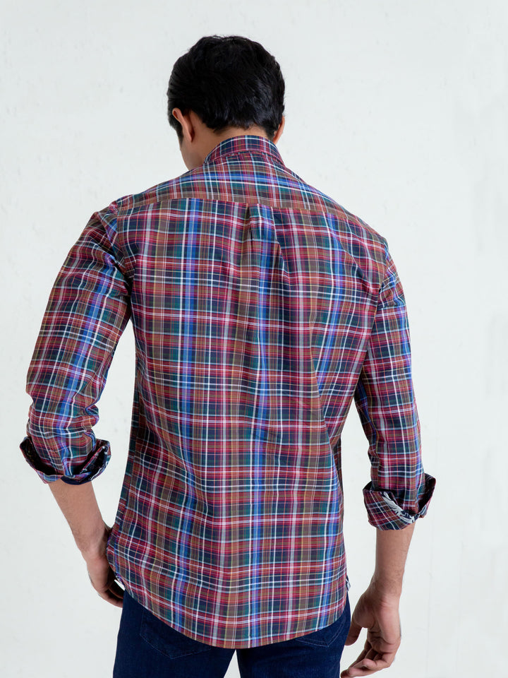 Multi Color Tartan Plaid Button Down Shirt Brumano Pakistan
