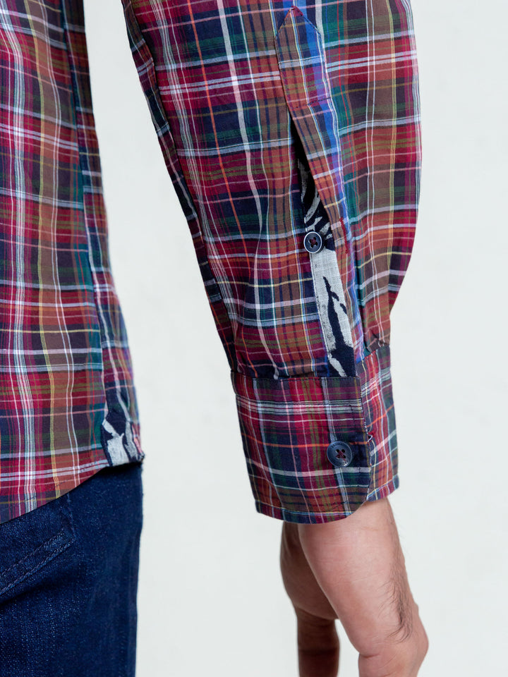 Multi Color Tartan Plaid Button Down Shirt