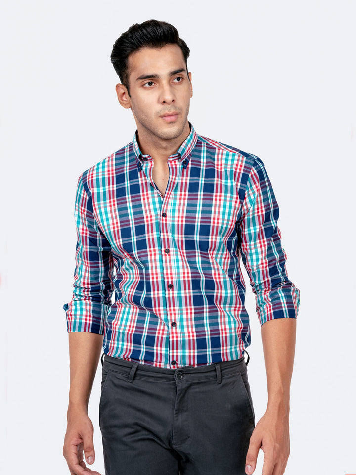 Multi Color Checkered Button Down Shirt