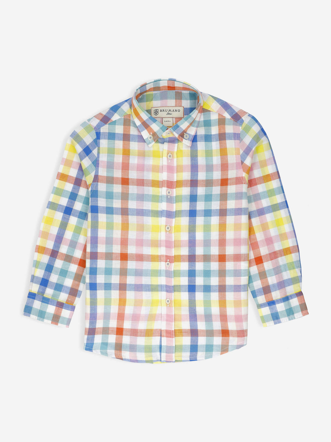Multi Color CottonLinen Checkered Caual Shirt Brumano Pakistan