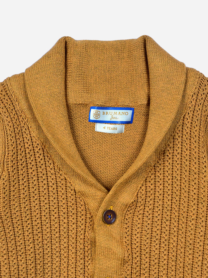 Mustard Casual Shawl Collar Cardigan Brumano Pakistan