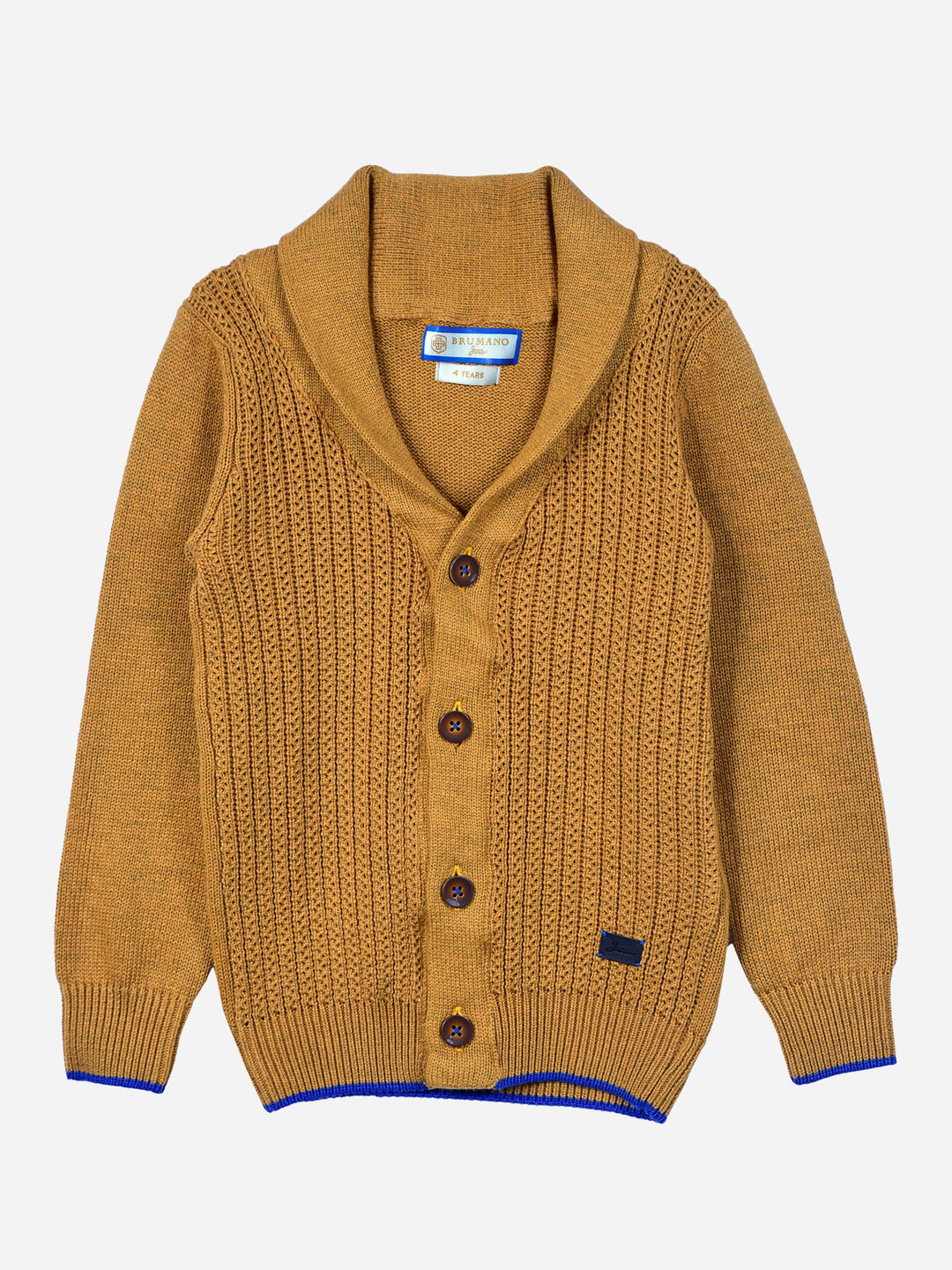 Mustard Casual Shawl Collar Cardigan Brumano Pakistan