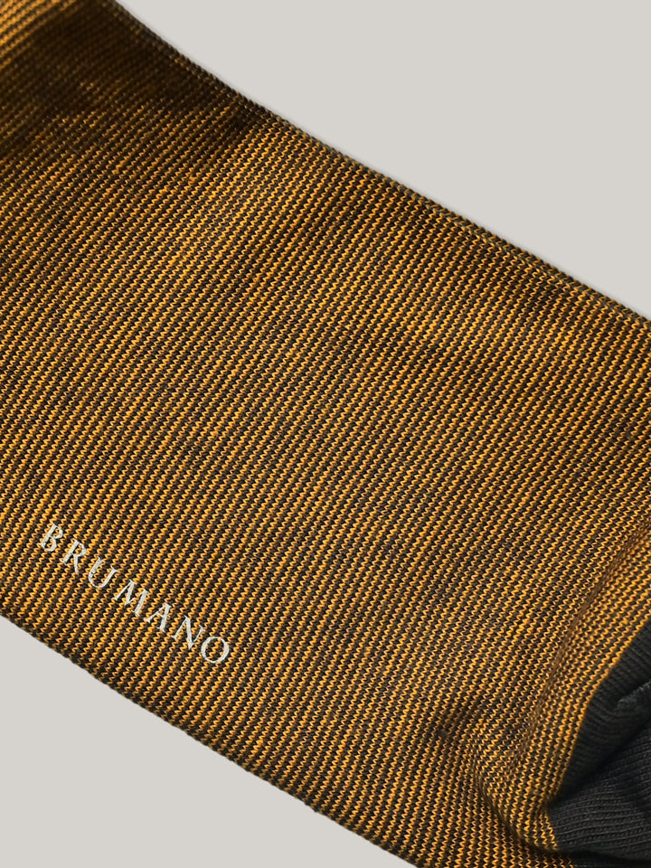 Mustard & Grey Pinstriped Cotton Socks Brumano Pakistan