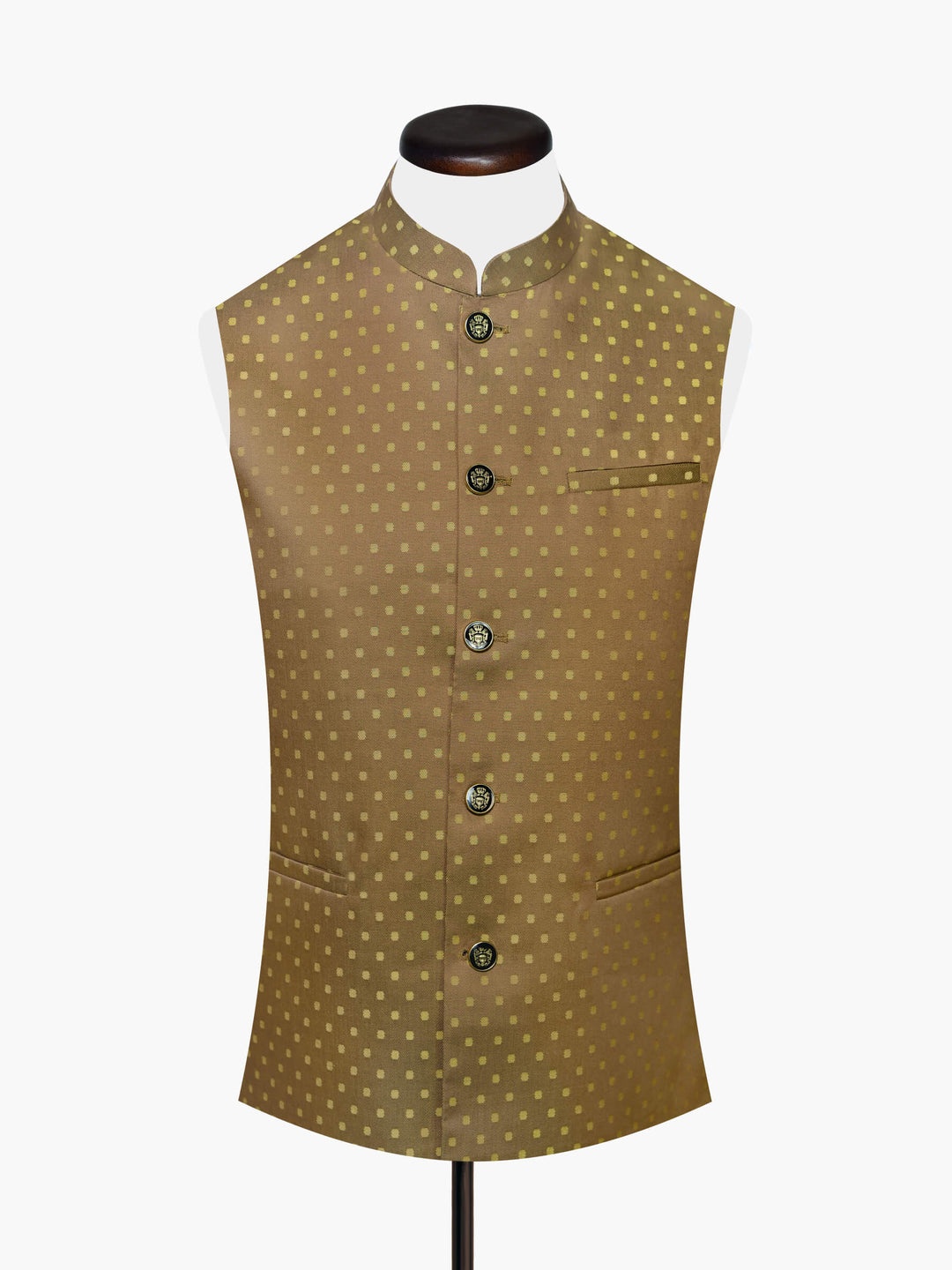 Mustard Polka Dost Waistcoat Brumano Pakistan