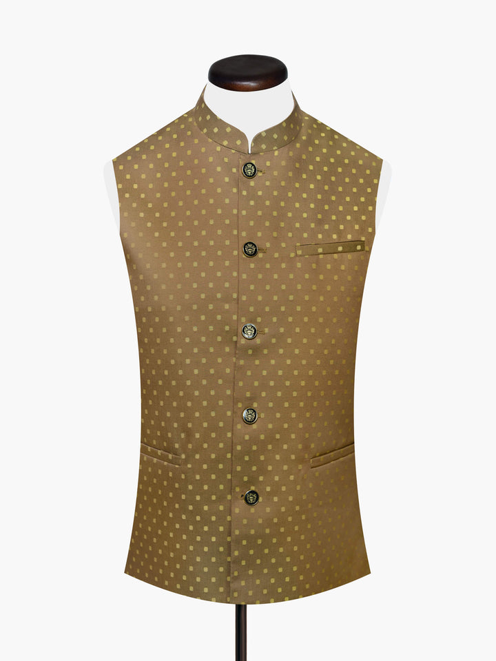 Mustard Polka Dost Waistcoat Brumano Pakistan