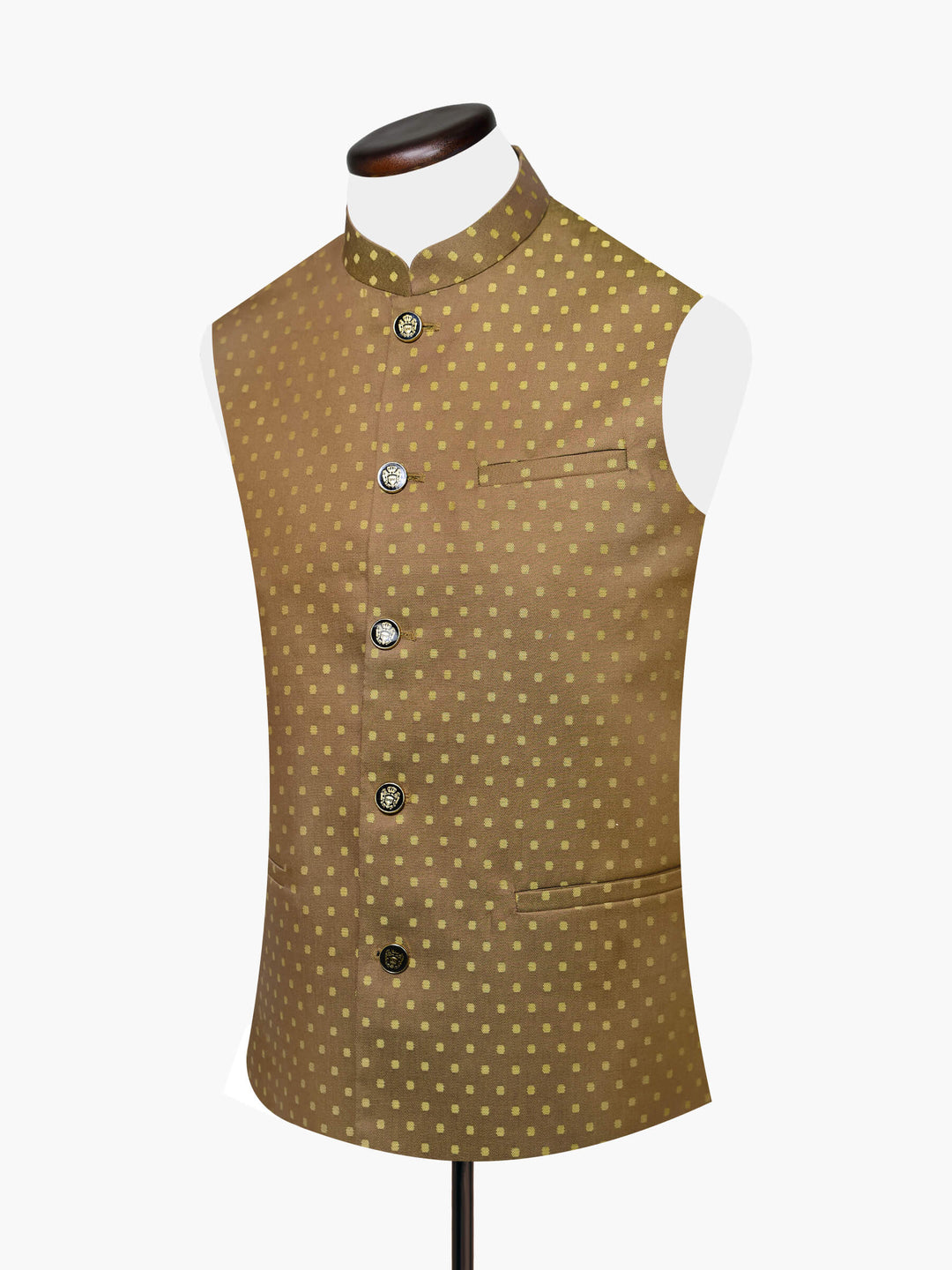 Mustard Polka Dost Waistcoat Brumano Pakistan