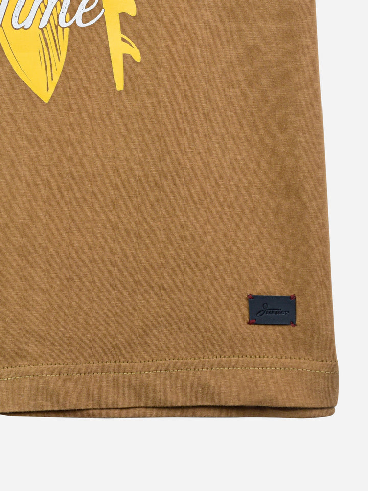 Mustard Surf Printed Casual T-Shirt Brumano Pakistan
