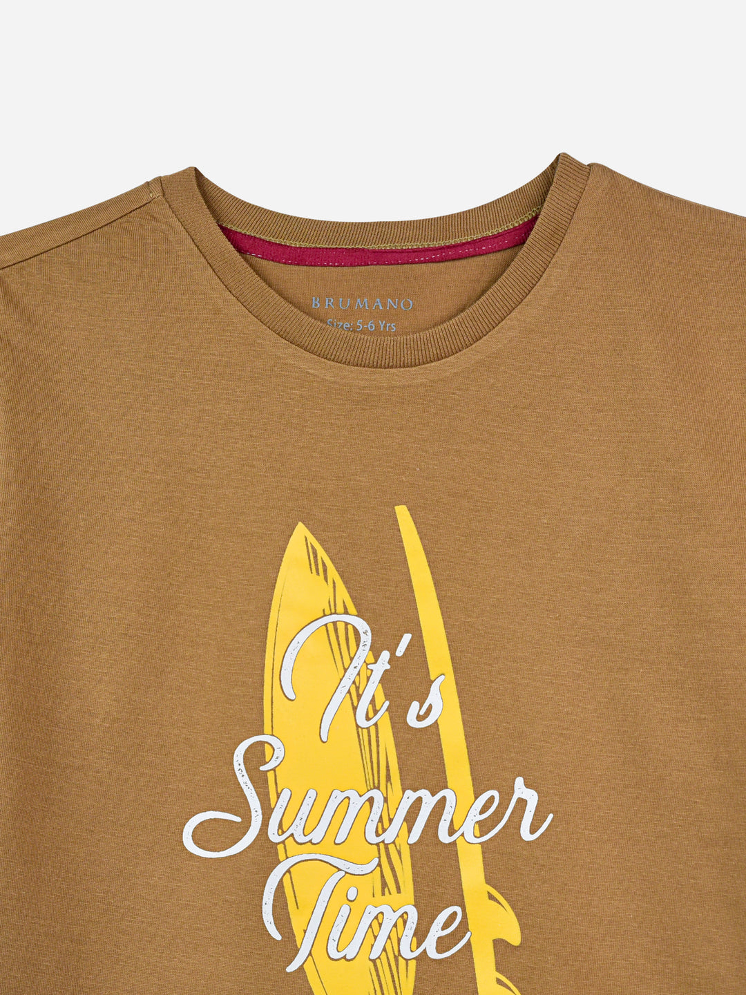 Mustard Surf Printed Casual T-Shirt Brumano Pakistan