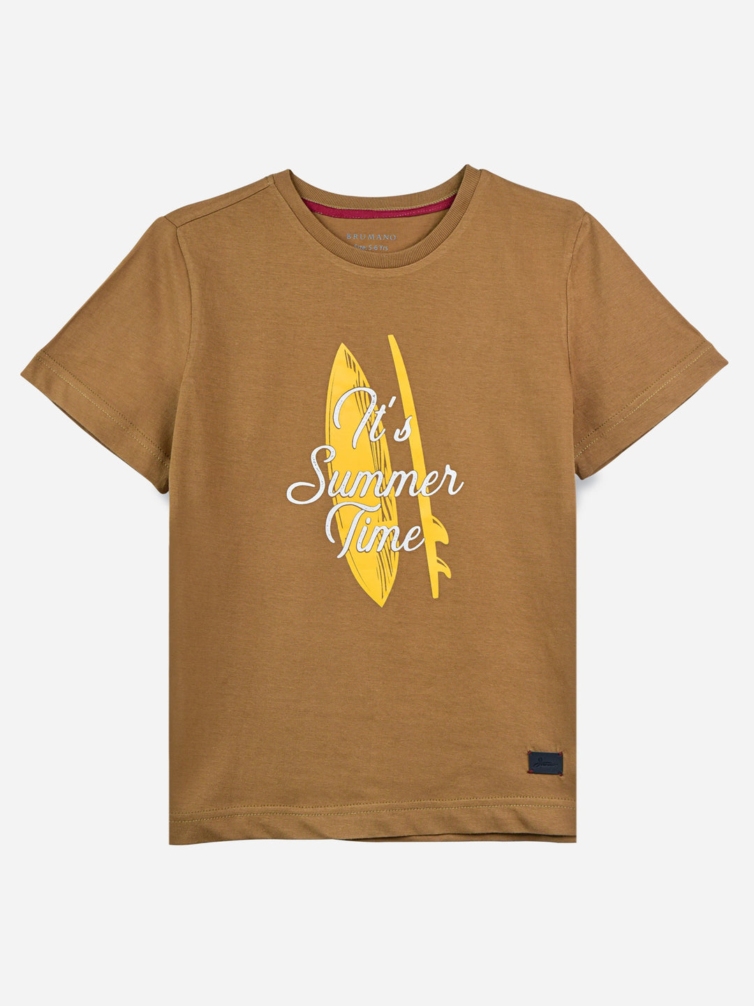 Mustard Surf Printed Casual T-Shirt Brumano Pakistan
