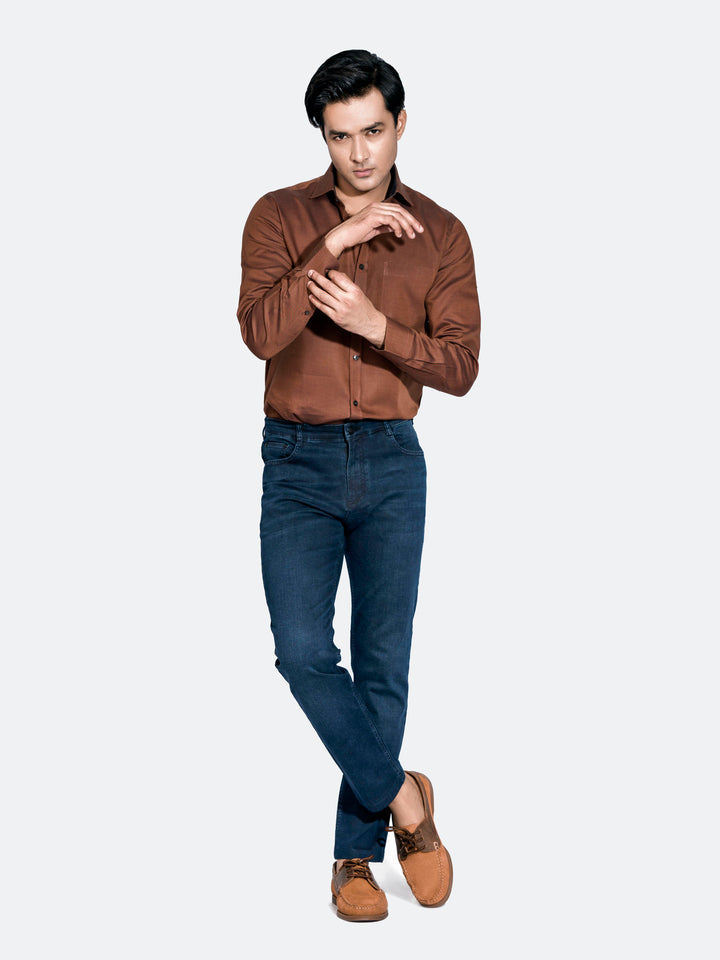 Mustard Structured Formal Shirt Brumano Pakistan