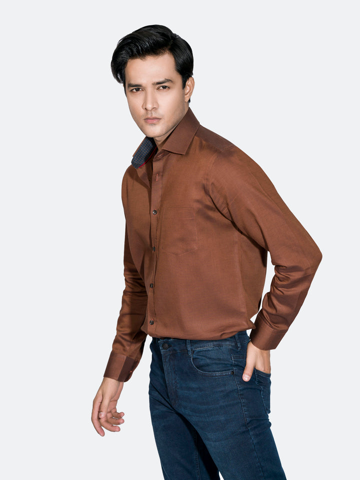 Mustard Structured Formal Shirt Brumano Pakistan