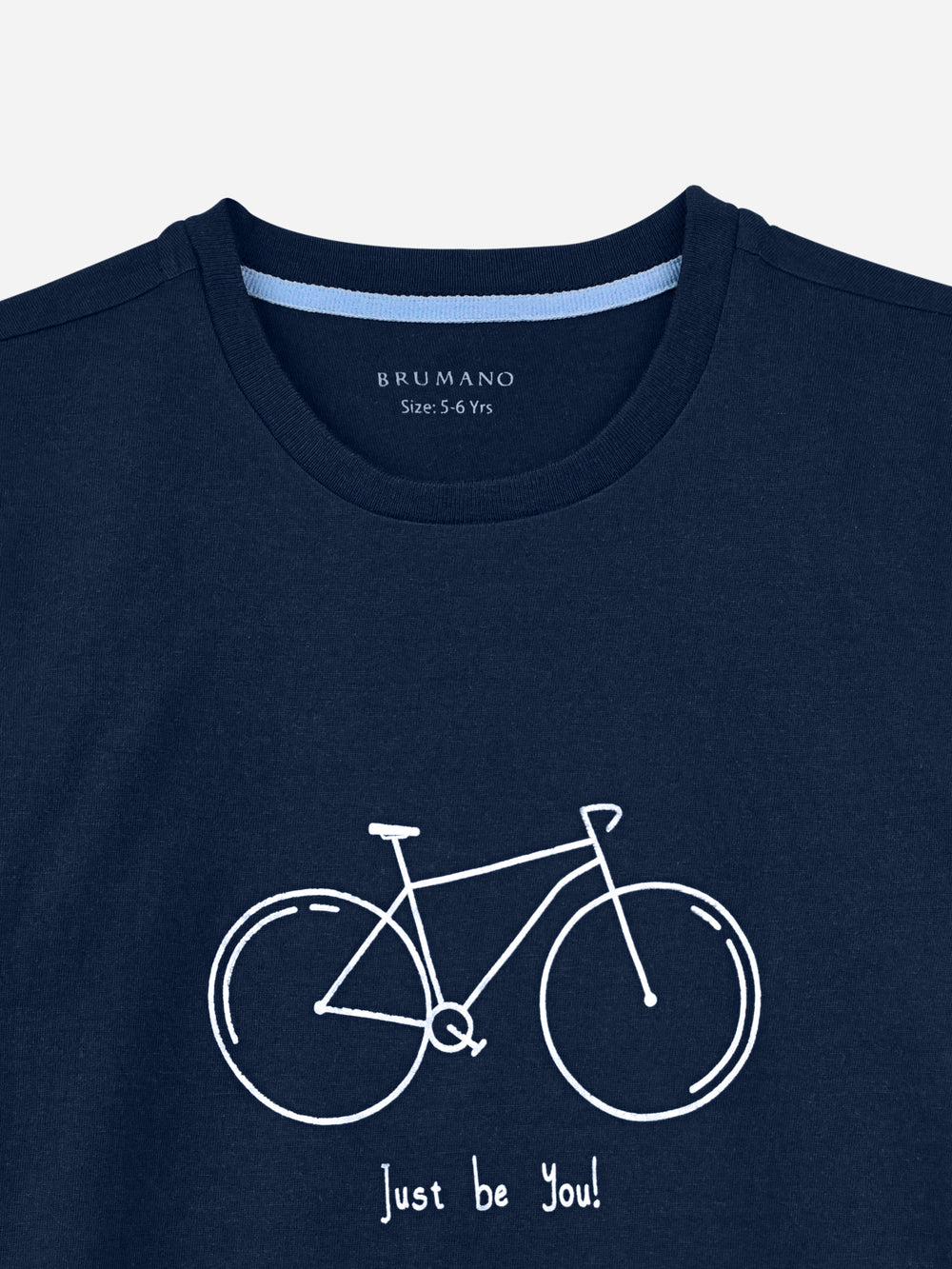 Navy Blue Bicycle Graphic Printed Casual T-Shirt