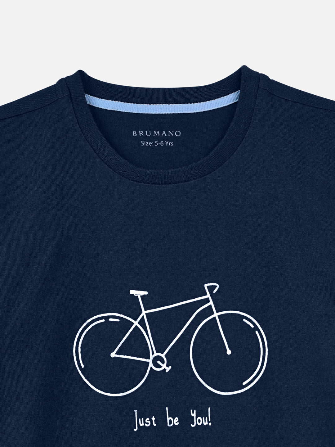 Navy Blue Bicycle Graphic Printed Casual T-Shirt Brumano Pakistan