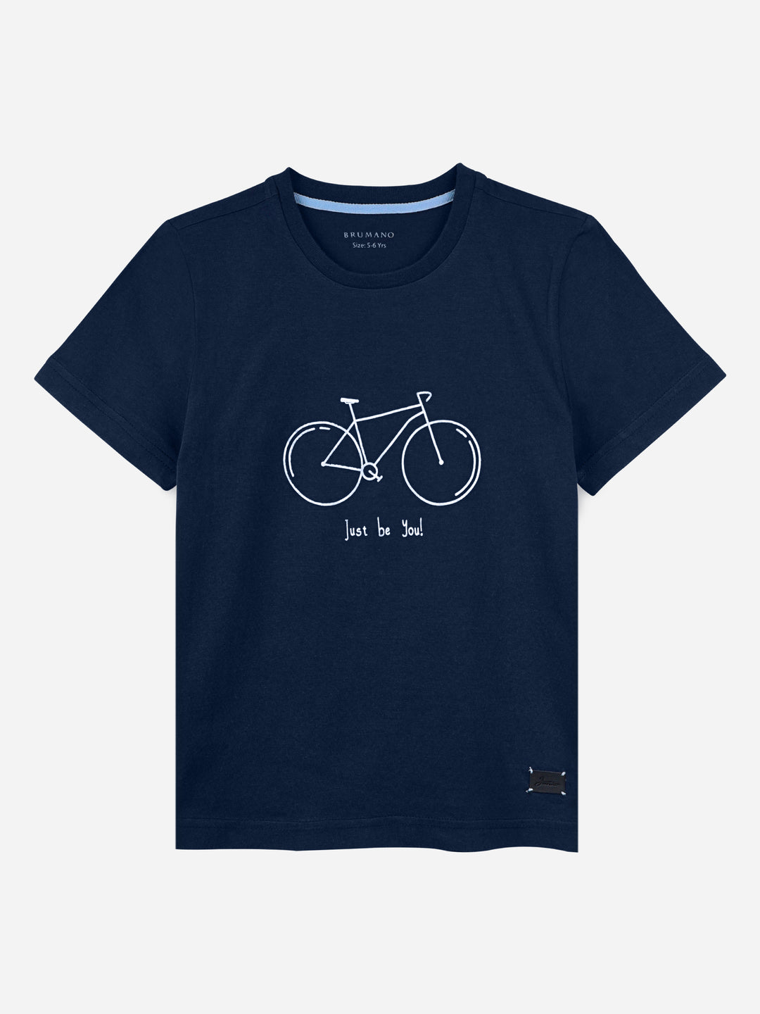 Navy Blue Bicycle Graphic Printed Casual T-Shirt Brumano Pakistan