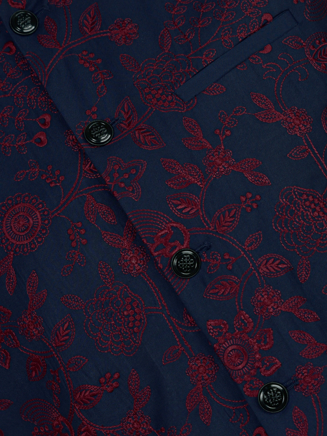 Navy Blue Embroidered Sartoria Waistcoat Brumano Pakistan