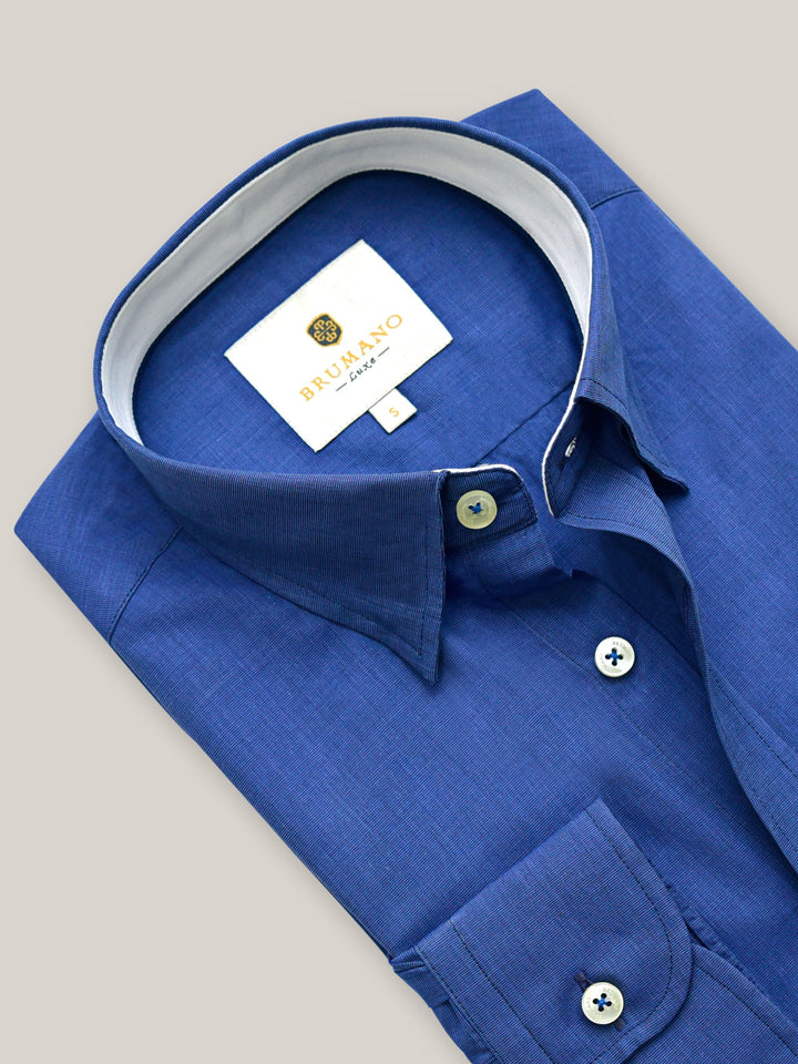 Navy Blue Fine Structured Shirt Brumano Pakistan