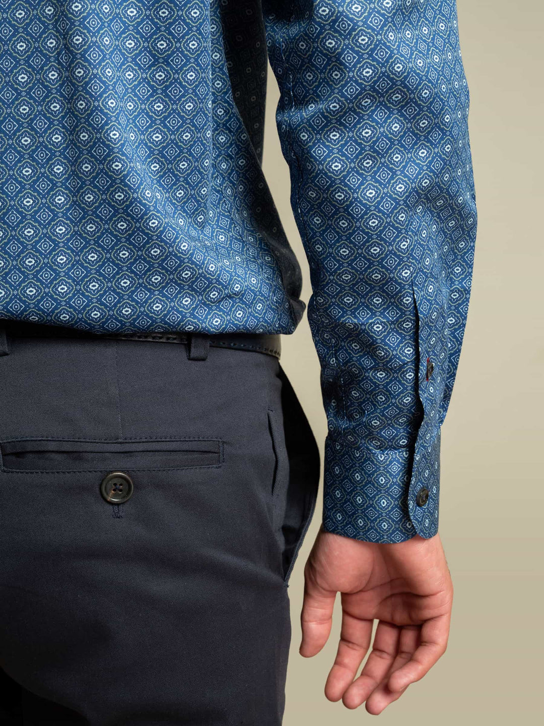 Navy Blue Geometric Printed Shirt Brumano Pakistan