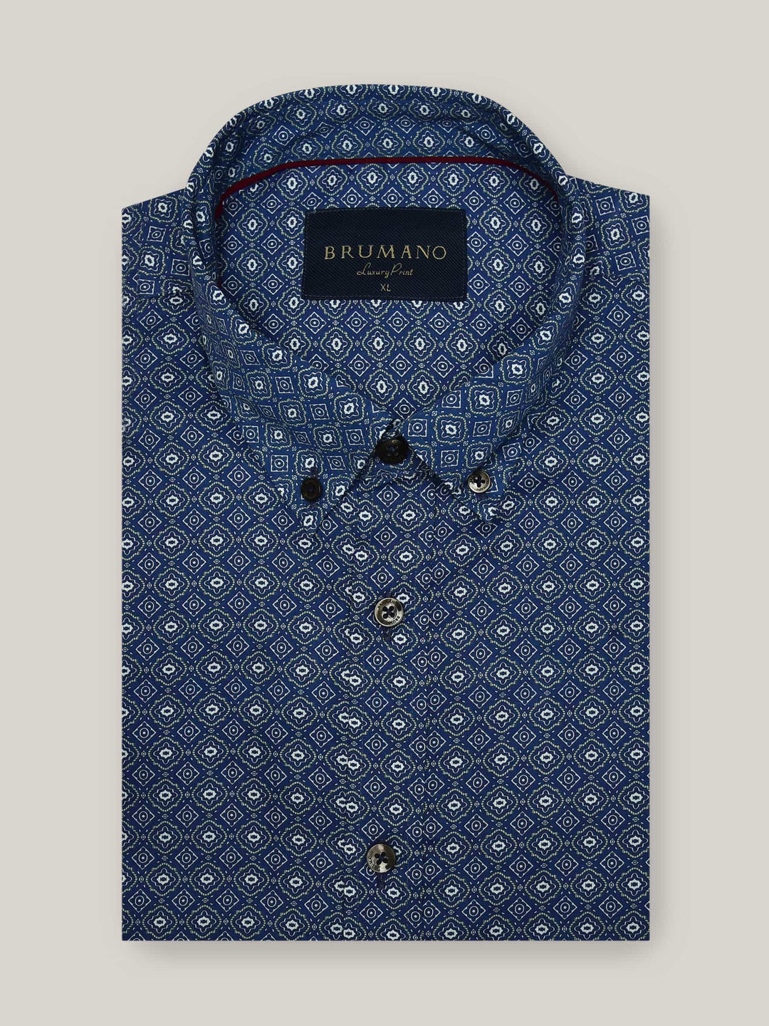 Navy Blue Geometric Printed Shirt Brumano Pakistan