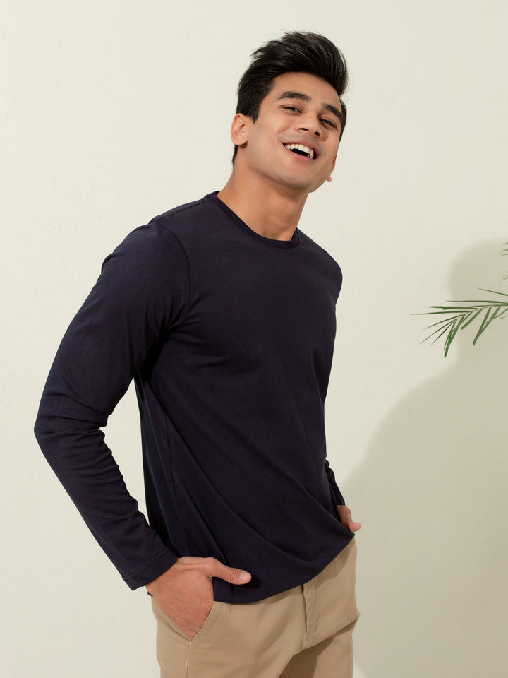 Navy Blue Long Sleeve T-Shirt Brumano Pakistan