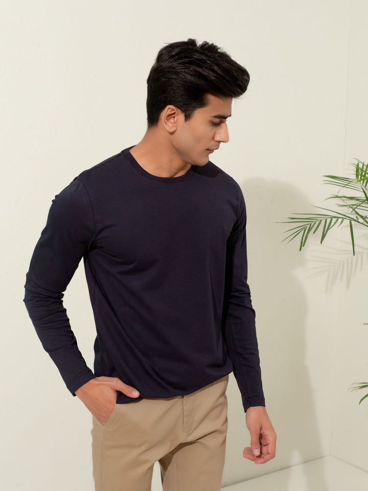 Navy Blue Long Sleeve T-Shirt Brumano Pakistan