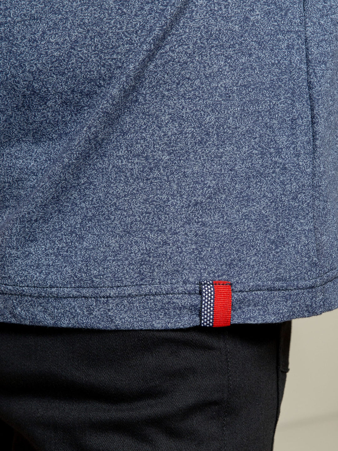Navy Blue Marl Crew Neck T-Shirt With Contrasting Rib Brumano Pakistan