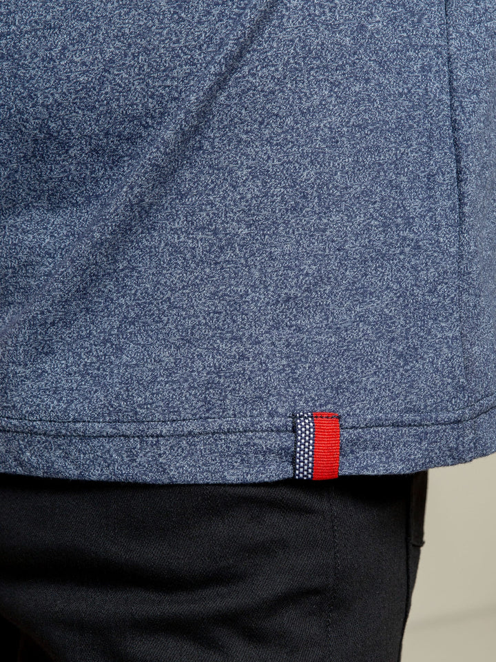 Navy Blue Marl Crew Neck T-Shirt With Contrasting Rib Brumano Pakistan