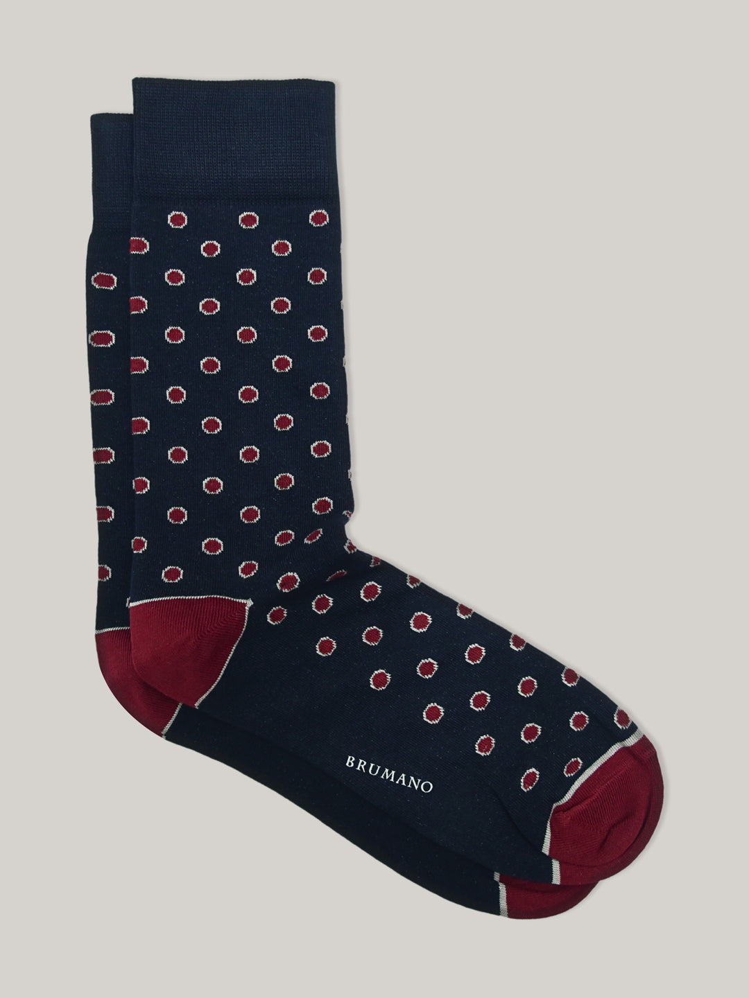 Navy Blue & Maroon Polka Dot Cotton Socks Brumano Pakistan