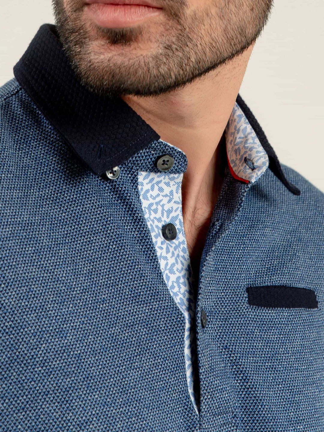 Navy Blue Mercerized Full Sleeves Polo Shirt Brumano Pakistan