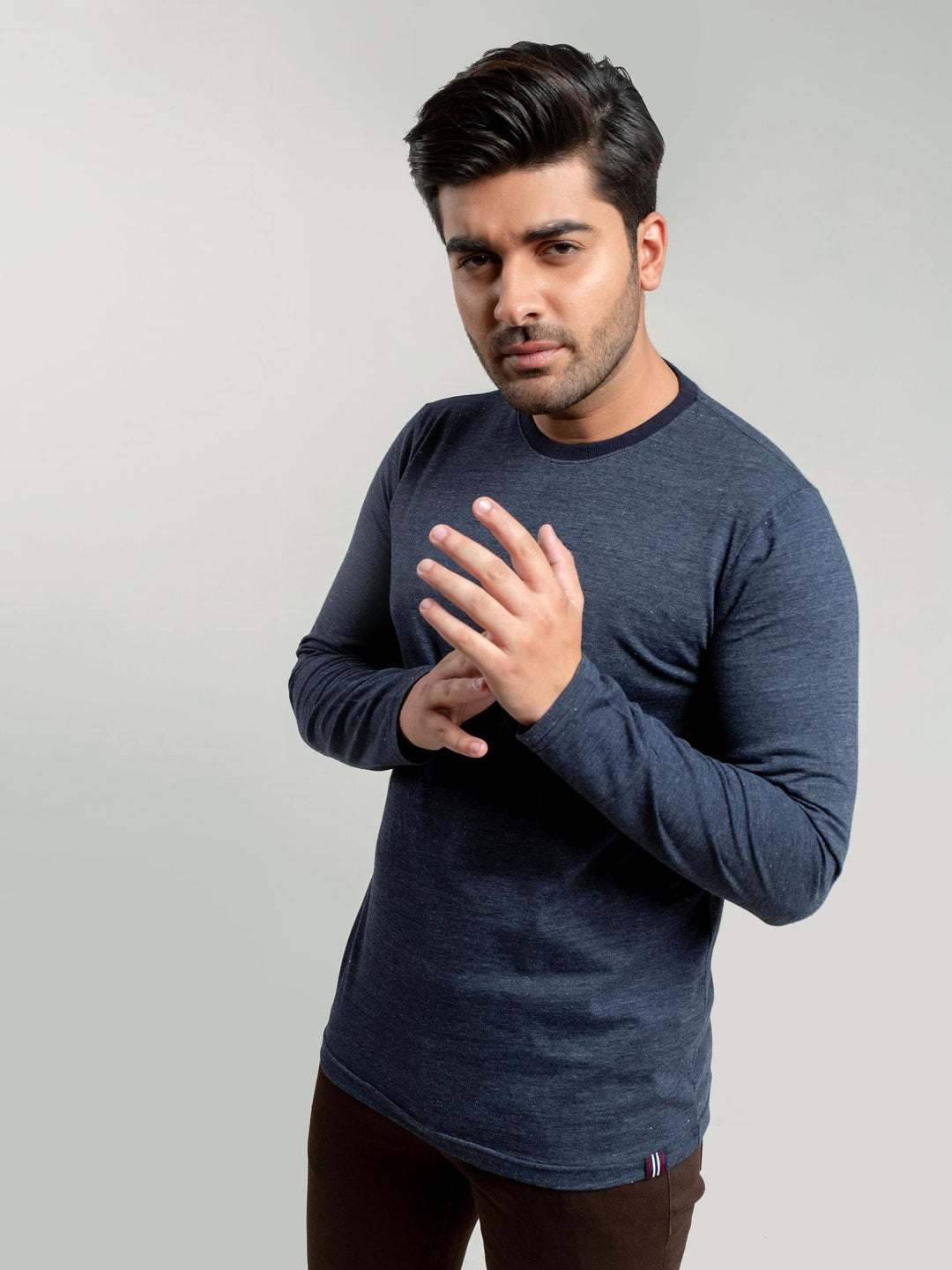 Navy blue neppy long sleeve t shirt brumano pakistan