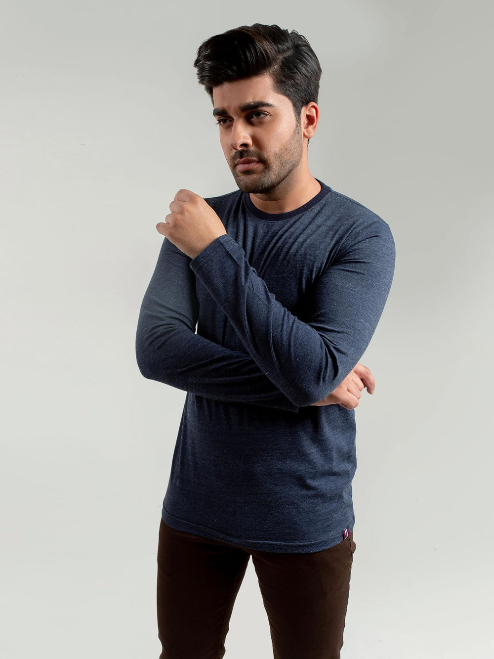 Navy blue neppy long sleeve t shirt brumano pakistan