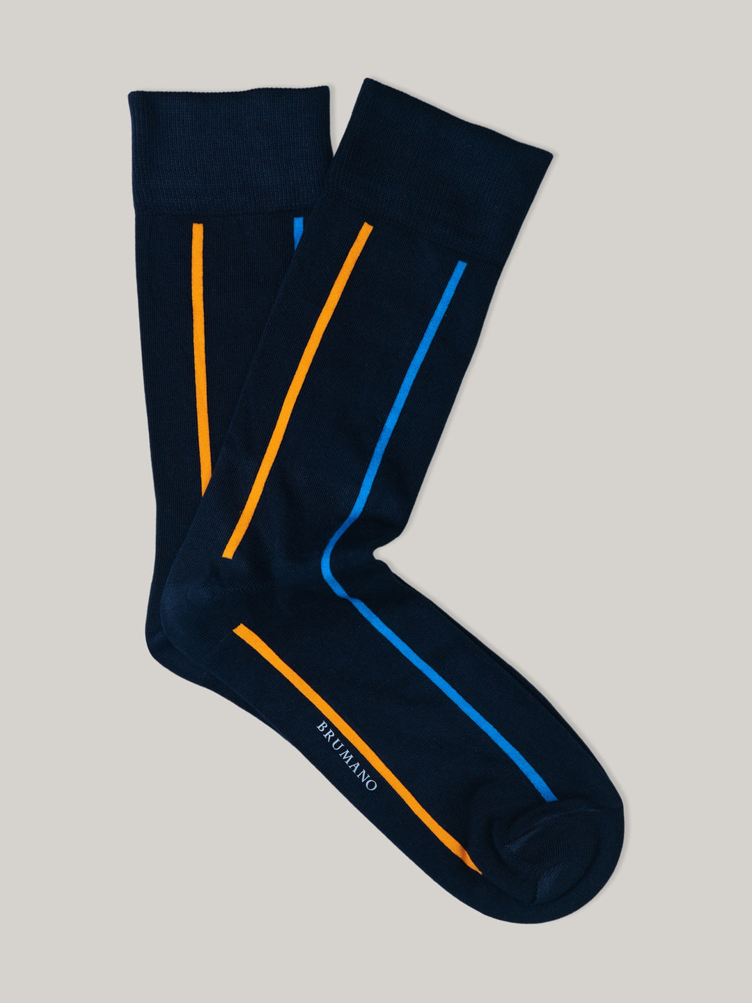 Navy Blue & Orange Striped Socks Brumano Pakistan