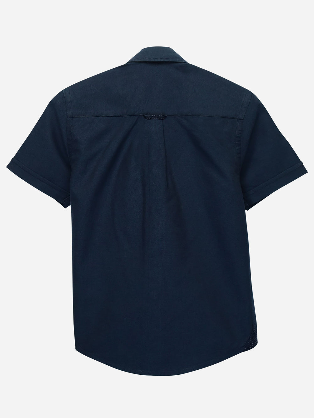 Navy Blue Oxford Short Sleeve Casual Shirt