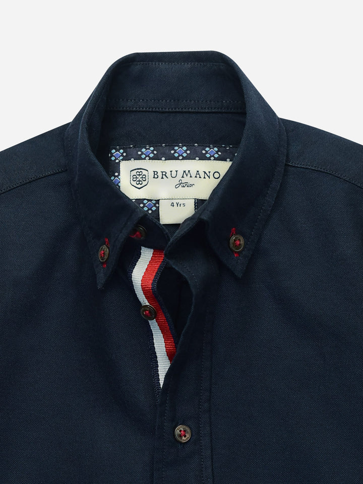 Navy Blue Oxford Short Sleeve Casual Shirt Brumano Pakistan