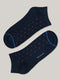 Navy Blue Polka Dot Cotton Ankle Socks Brumano Pakistan